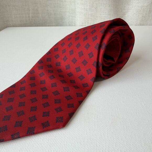 Tommy Hilfiger Vintage Red Silk Tie | Made in USA - Picture 1 of 14